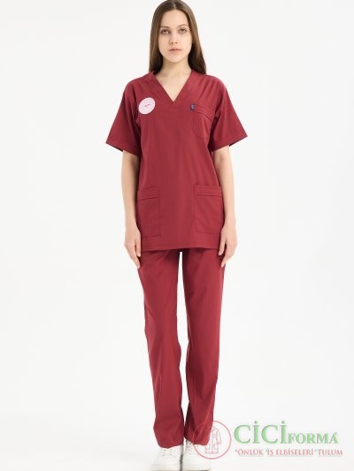 Bayan Bordo Hastane Forması